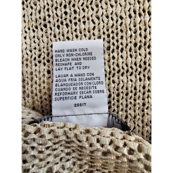 Sag Harbor Cardigan Short Sleeve Open Knit  Sweater Tan Womens Size Petite Small - Picture 6 of 6